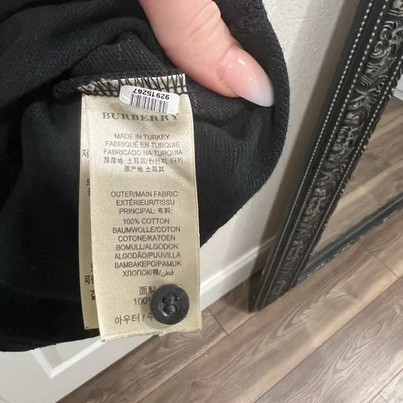 Men’s Burberry Button Up Polo Black - Picture 4 of 4
